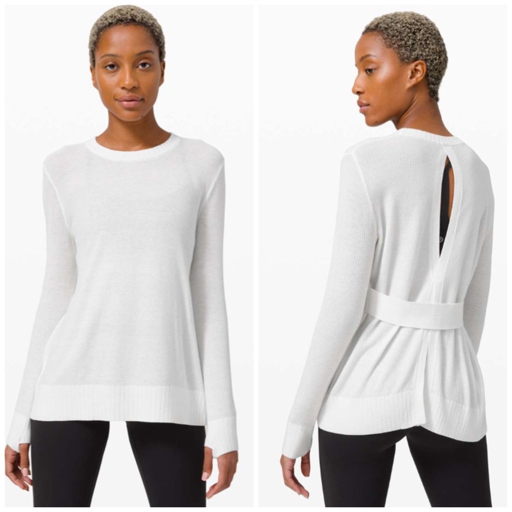 Lululemon Sincerely Yours White Sweater Size 8 - Picture 1 of 12